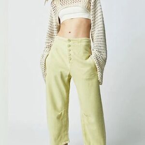 We The Free Osaka Yellow Button-Fly Pants